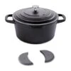 Lot Cocotte Légère Ronde En Fonte D'aluminium 20 Cm Coloris Noir Et Deux Maniques Silicone -Maison Cuisine Boutique 209010 0 2 Lot cocotte legere ronde en fonte d aluminium 20 cm coloris noir et deux maniques silicone Mathon