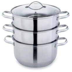 Cuiseur Vapeur Inox 26 Cm 2 Paniers