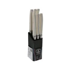 Bloc En Bois Avec 6 Couteaux à Steak Blanc Laguiole