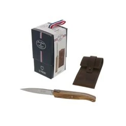 Couteau De Poche En Bois De Chêne Avec étui En Cuir Laguiole