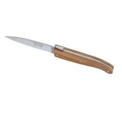 Couteau De Poche En Bois De Chêne Avec étui En Cuir Laguiole -Maison Cuisine Boutique 47604 2 2 Couteau de poche en bois de chene avec etui en cuir Laguiole Jean Dubost