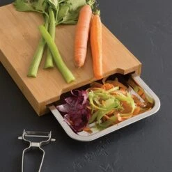 Planche à Découper Bambou 34 Cm Avec Bac Amovible Inox -Maison Cuisine Boutique 481016 3 4 Planche a decouper bambou 34 cm avec bac amovible inox Mathon