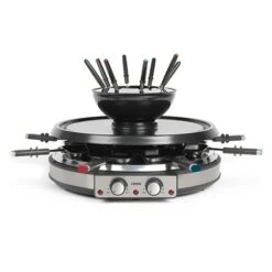 LIVOO Appareil à Raclette Grill Et Fondue 8 Personnes 1900 W DOC265